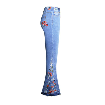 Pantalones Acampanados Denim con Bordado para Mujer - Image 12