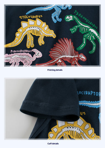 Camiseta Manga Corta Dinosaurio Cartoon para Bebé - Image 12