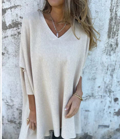 Blusa Larga Tejida Cuello V Suelta para Mujer - Image 7