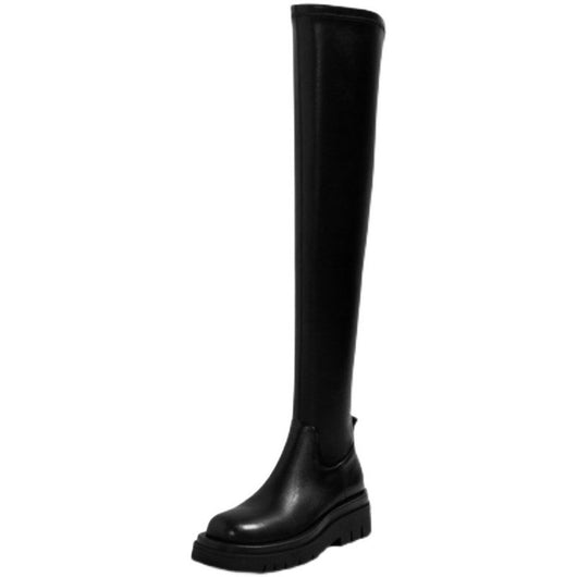 Botas Stretch Tacón Cuña Estilo Coreano - Caña Alta Ajustada - Image 6