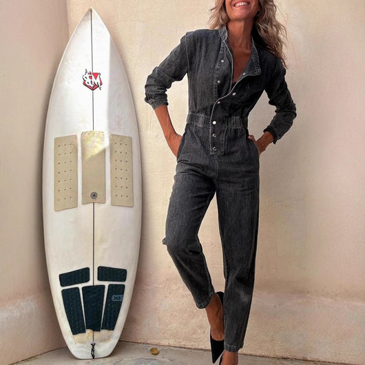 Jumpsuit Casual Mujer con Bolsillos - Diseño Street Lavado - Image 4