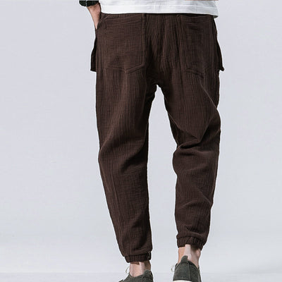 Pantalones Casuales de Doble Capa con Efecto Arrugado y Corte Acampanado - Image 12