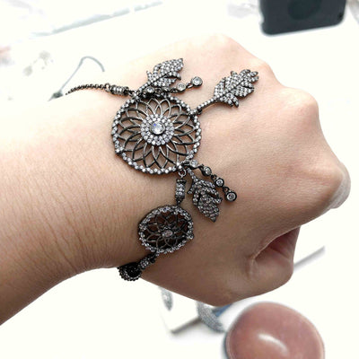 Aretes Largos Atrapasueños con Borlas y Plumas - Collar y Pulsera