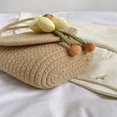 Bolsa de Paja con Flores para Mujer - Estilo Verano - Image 13