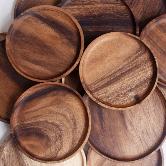 Plato Redondo de Madera Natural - Image 3