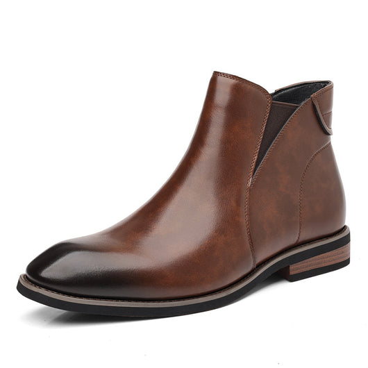 Botas Altas Retro de Cuero para Hombre - Estilo Formal Clásico - Image 3