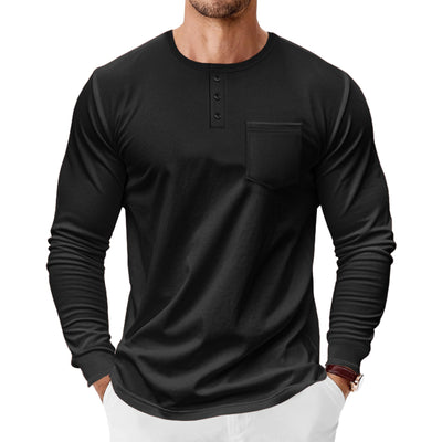 Camiseta Henley de Manga Larga para Hombre - Primavera y Otoño - Image 7