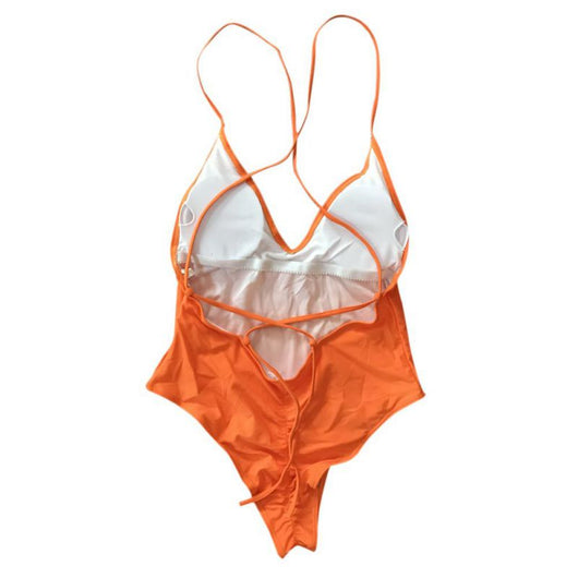 Bikini Enterizo de Color Sólido - Traje de Baño Sexy Multicolor para Mujer - Image 4