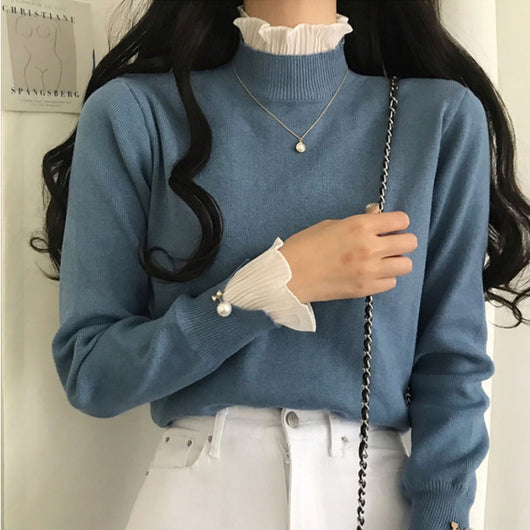 Suéter Básico de Manga Larga para Mujer