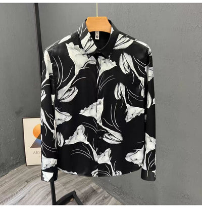 Camisa Estampada Floral Slim Fit de Manga Larga para Hombre - Image 29