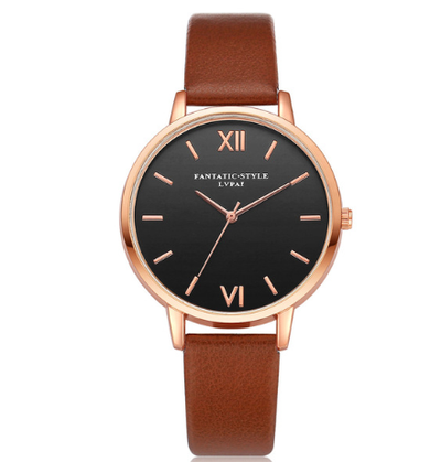Reloj de Moda para Mujer con Correa de Cuero PU y Detalles Dorado Rosado - Image 4