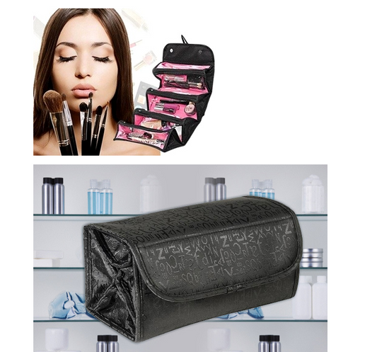 Bolsa de Cosméticos Transparente Plegable de Gran Capacidad Estilo Coreano