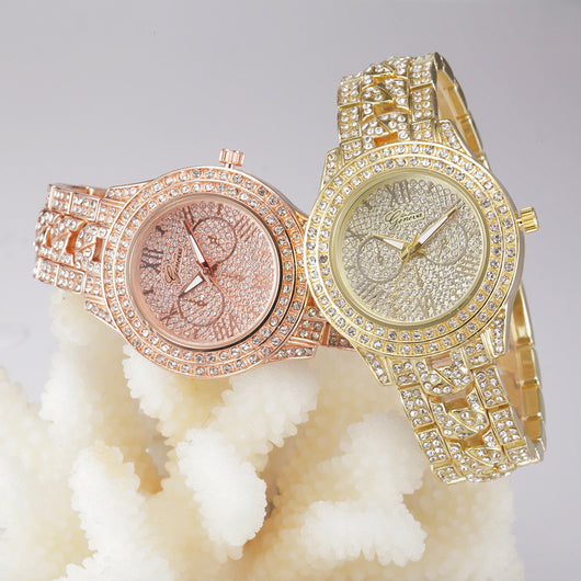 Reloj de Lujo Geneva con Diamantes de Aleación - Image 5