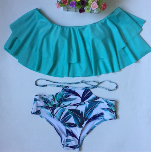 Bikini Asimétrico con Volantes Estampado - Traje de Baño Sexy y Moderno - Image 4