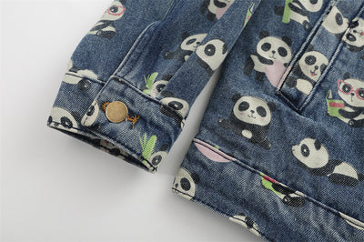 Chamarra Vaquera Estampada Panda Rojo para Hombre - Image 13