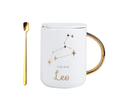 Taza de Cerámica con Constelaciones del Zodiaco y Cuchara de Regalo - Image 8