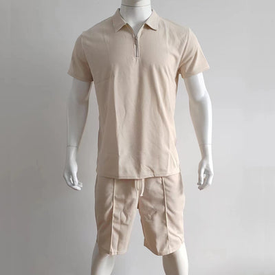 Conjunto Casual de Dos Piezas en Waffle para Hombre - Playera y Shorts con Cremallera - Image 22