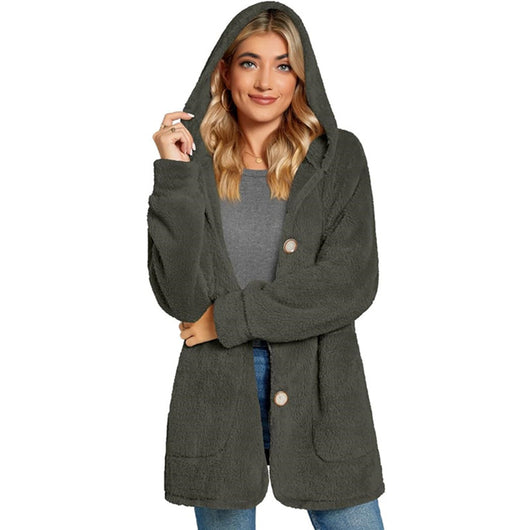 Cardigan Tipo Sudadera con Capucha y Bolsillos - Abrigo Casual Europeo - Image 15