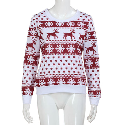Suéter Navideño para Mujer con Diseño de Reno - Manga Larga Otoño Invierno - Image 6