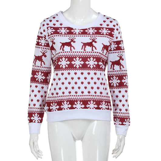 Suéter Navideño para Mujer con Diseño de Reno - Manga Larga Otoño Invierno - Image 6