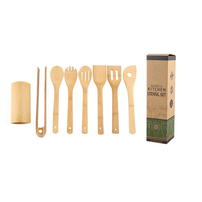Juego de Espátulas de Bambú con Soporte Cuadrado Ecológico - Image 11