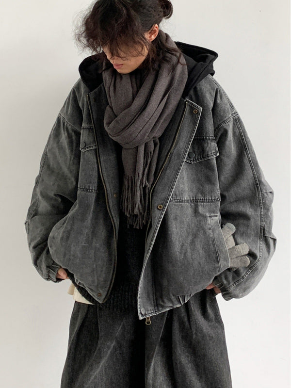 Chaqueta Denim Vintage con Lavado Desgastado
