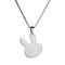 Cartoon rabbit stainless steel lettering military card Plateado