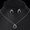 Water drop zircon earrings necklace Set Rojo