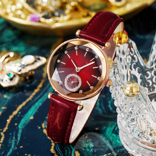 Reloj Pulsera Diamantes para Mujer con Correa de Cuero - Image 2