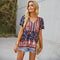 Blusa Suelta con Cuello en V y Cordón Ajustable para Mujer