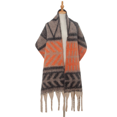 Pashmina de Otoño Invierno con Borlas - Tejido Grueso Europeo Estilo Moderno - Image 40