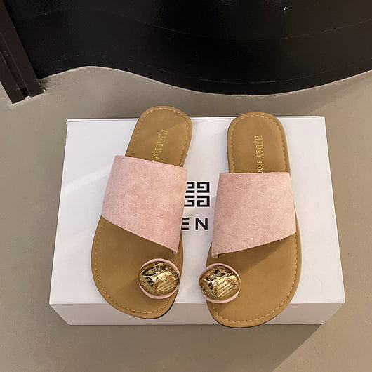 Sandalias Planas Tipo Francés con Punta Abierta para Mujer - Image 9