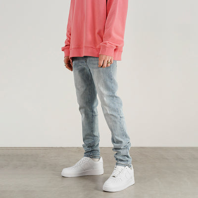 Jeans Slim Fit Azul Desteñido con Stretch - Image 11