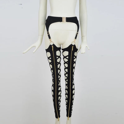 Leggings Ajustados con Cierre Frontal y Detalles Cutout para Salir - Image 9