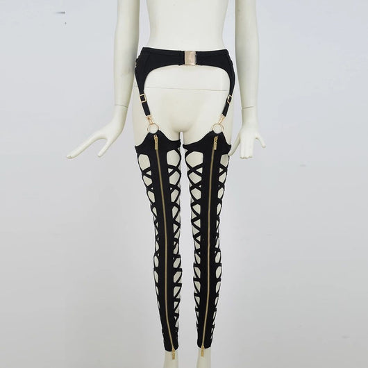 Leggings Ajustados con Cierre Frontal y Detalles Cutout para Salir - Image 9