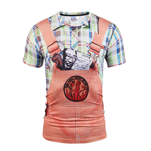 Chaleco Hip Hop Falso con Camiseta Slim Fit Manga Corta para Hombre - Image 5
