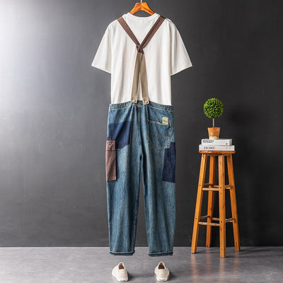 Pantalones Overol con Tirantes de Contraste para Hombre y Mujer - Image 3