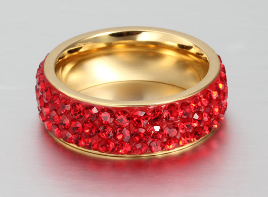 Anillo de Acero Titanio con Diamantes Brillantes - Joya Premium Full Diamond - Image 3