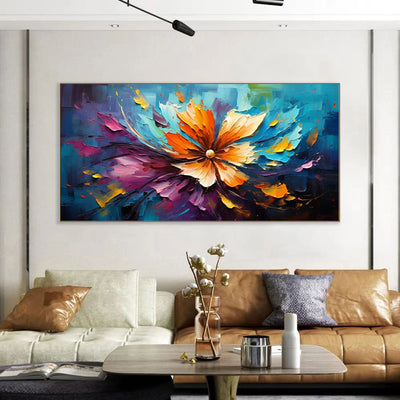 Cuadro Abstracto Flores Óleo Pintado a Mano Decoración Moderna Sala de Estar - Image 2