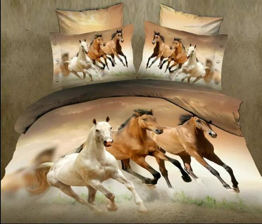 Juego de Cama Queen Size Caballos Galopantes