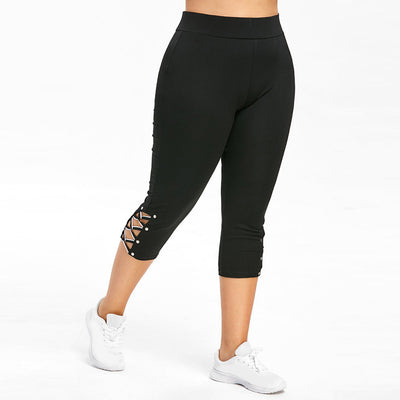 Leggins Tejidos con Cordones y Detalles de Perlas - Image 3