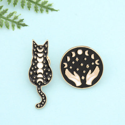 Broche Gato Esmaltado con Gotitas de Aceite - Aleación Metálica para Denim - Image 8