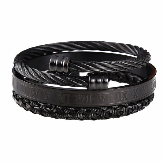 Pulsera de acero inoxidable tejida para hombre