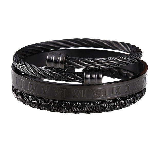 Pulsera de acero inoxidable tejida para hombre