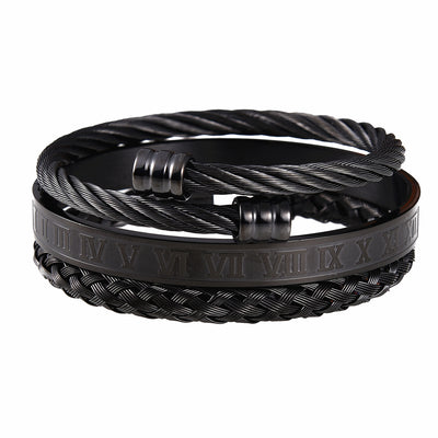 Pulsera de acero inoxidable tejida para hombre