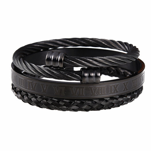 Pulsera de acero inoxidable tejida para hombre