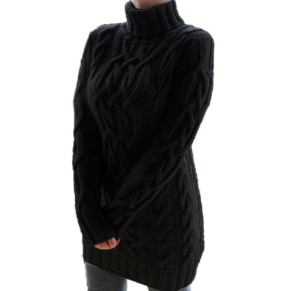Vestido Suéter Mujer Otoño Invierno Cuello Doble Solapa Grueso - Image 3