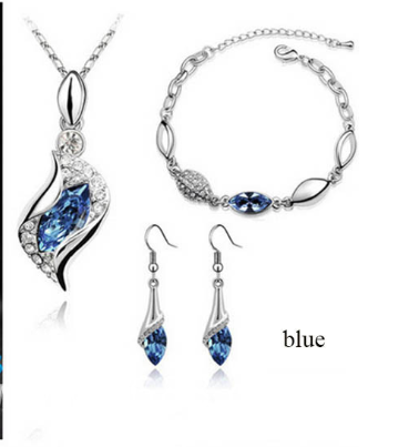 Conjunto de Tres Piezas: Aretes, Collar y Pulsera de Cristal - Image 10