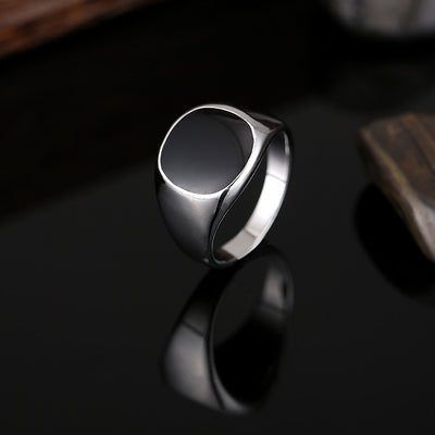 Anillo Clásico para Hombre con Acabado Tipo Esmalte - Image 4