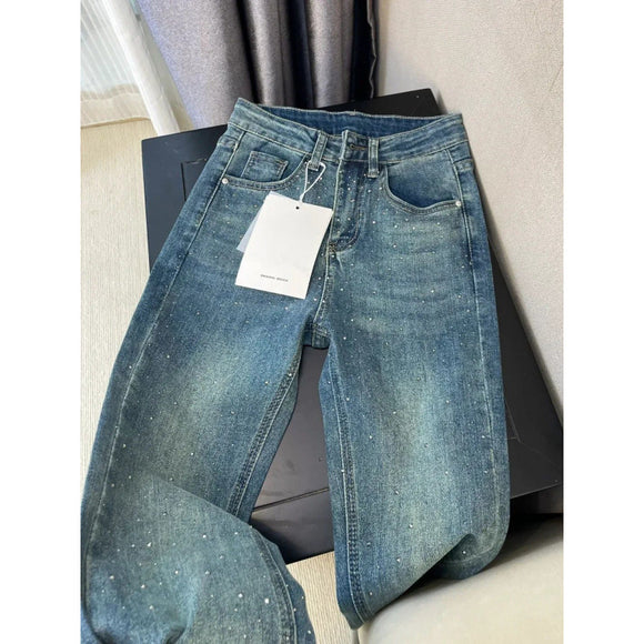 Pantalones Skinny Retro Azul para Mujer